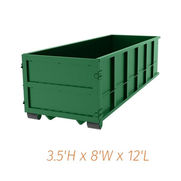 10 yard dumpsters can be delivered and picked up at the customer's location